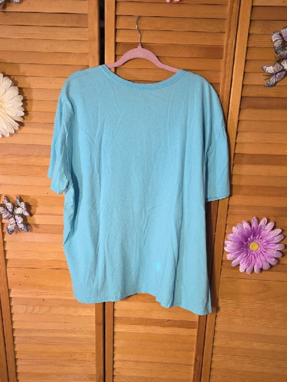 Hanes Light Blue Unicorn Graphic Short Sleeve Tee - Picture 4 of 4